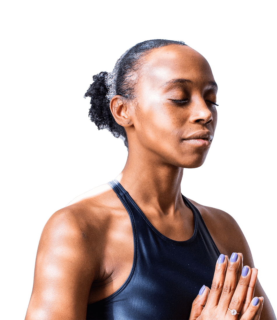 Woman in meditative pose